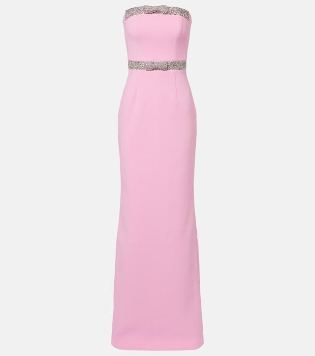 Precious embellished crêpe corset gown