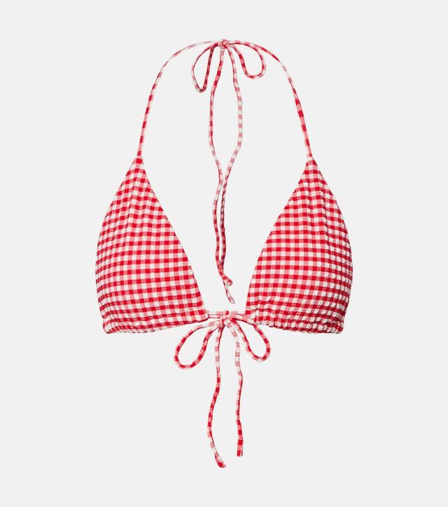 Montce Emma gingham seersucker bikini top