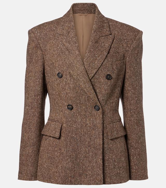 Brunello Cucinelli Double-breasted wool-blend jacket