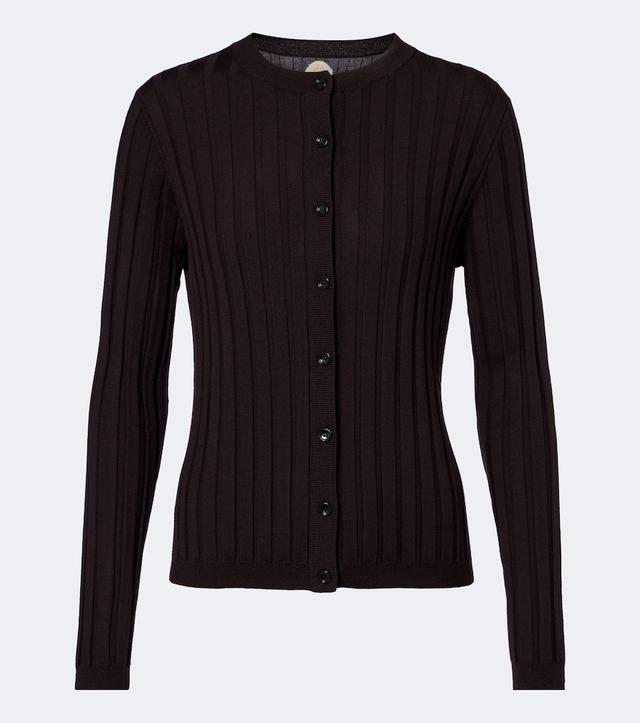 Jardin des Orangers Ribbed-knit virgin wool cardigan