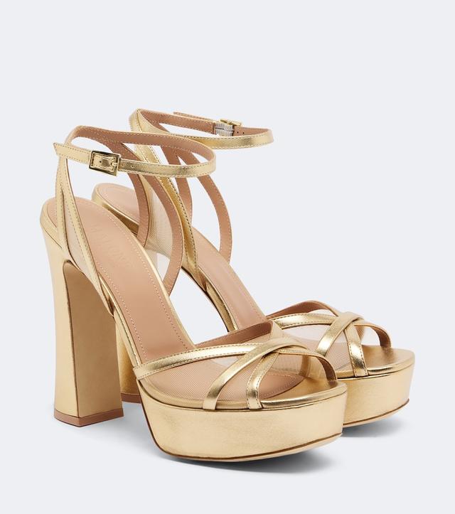 Malone Souliers Sylvie leather and mesh platform sandals