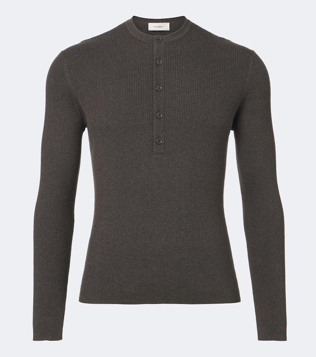 Lisa Yang Falk cotton and cashmere Henley shirt