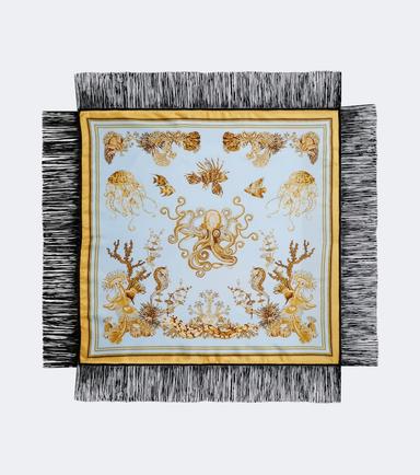 La DoubleJ Fringed printed silk twill scarf | Thumbnail 1