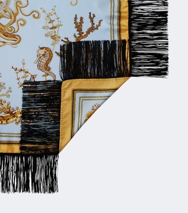La DoubleJ Fringed printed silk twill scarf | Thumbnail 3