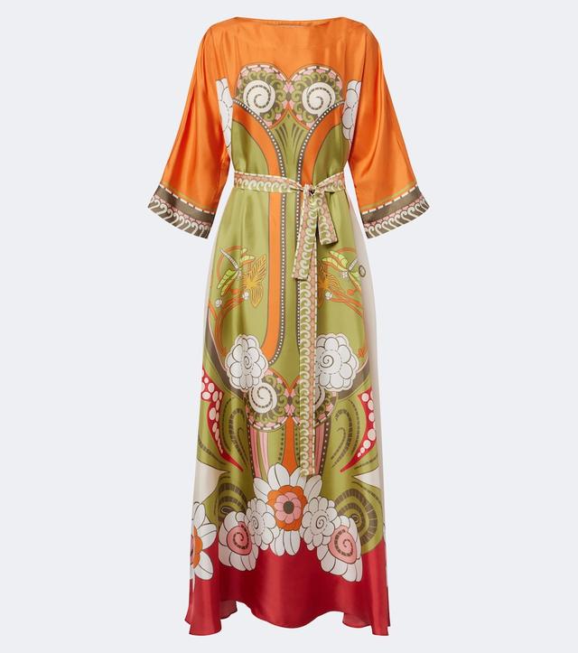 La DoubleJ Muumuu printed silk twill maxi dress