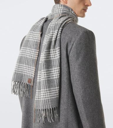 Eleventy Checked silk, wool, and cashmere scarf | Thumbnail 2