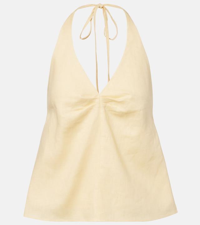 Staud Corso halterneck linen top