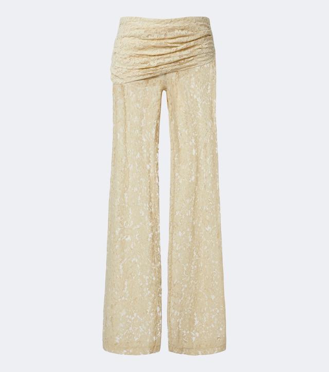 De La Vali Rocio cotton-blend lace wide-leg pants