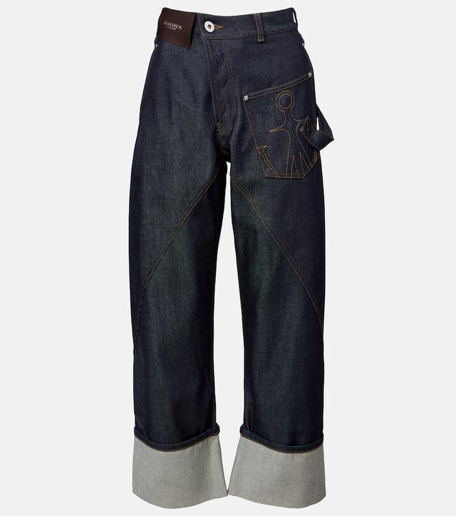 JW Anderson Twisted embroidered straight jeans