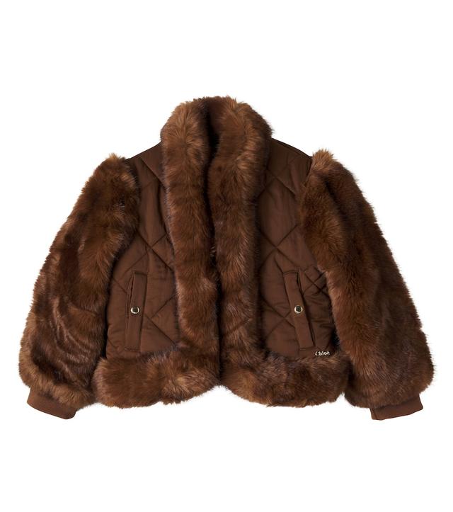 CHLOÉ KIDS Chloé Kids Quilted teddy-trimmed jacket
