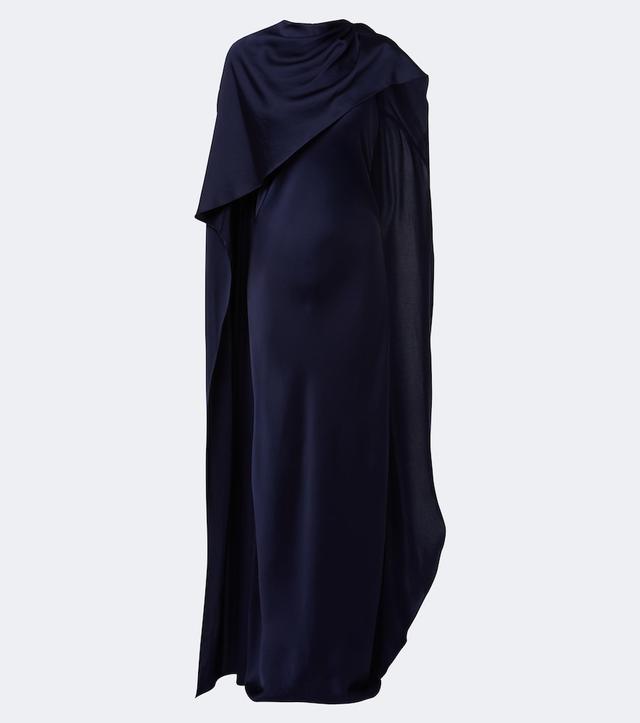 Simkhai Izel asymmetric caped satin gown