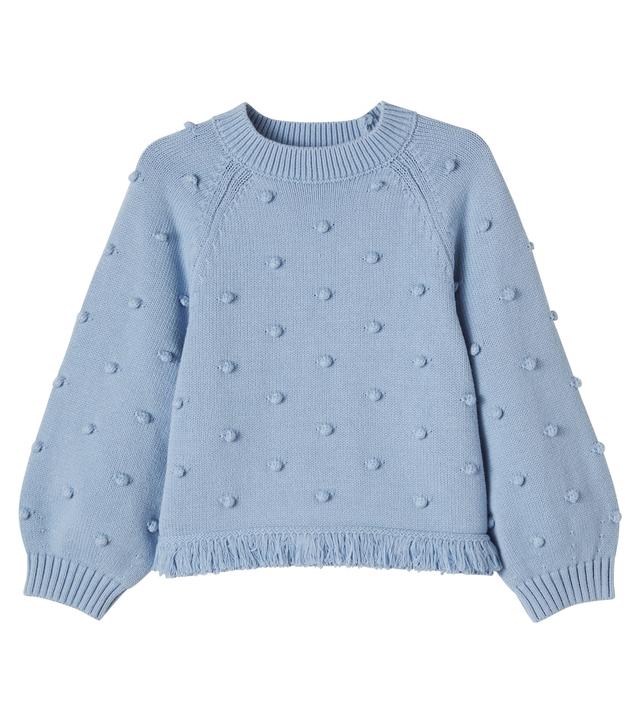 Stella McCartney Kids Fringed cotton and wool sweater