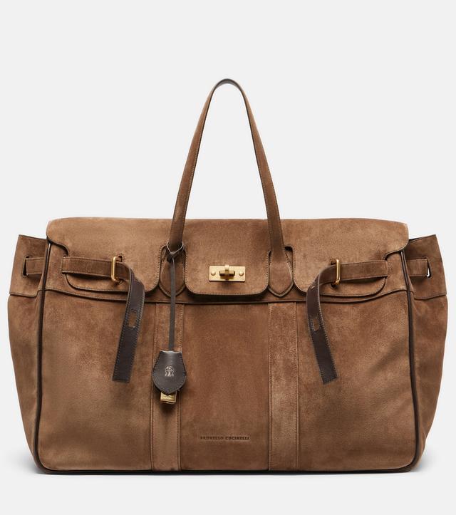 Brunello Cucinelli Large suede tote bag