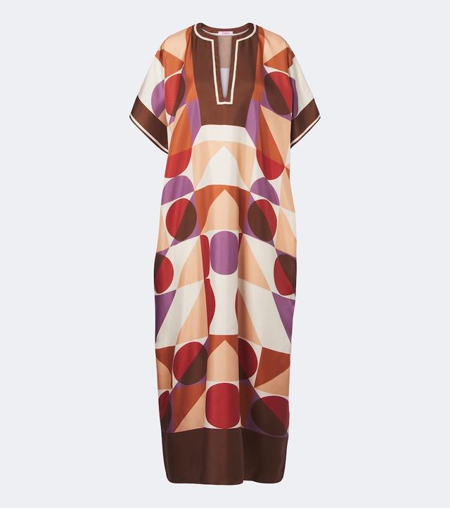 Eres Berry printed silk twill kaftan
