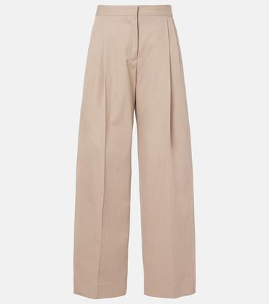 Jil Sander Pleated cotton twill wide-leg pants | Thumbnail 1 Jil Sander Pleated cotton twill wide-leg pants | Thumbnail 1