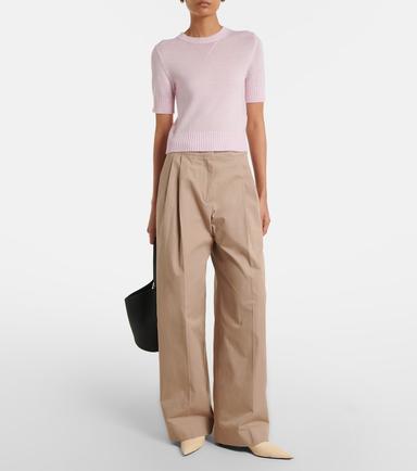 Jil Sander Pleated cotton twill wide-leg pants | Thumbnail 6 Jil Sander Pleated cotton twill wide-leg pants | Thumbnail 6