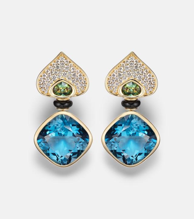 Pauline 18kt gold earrings with gemstones