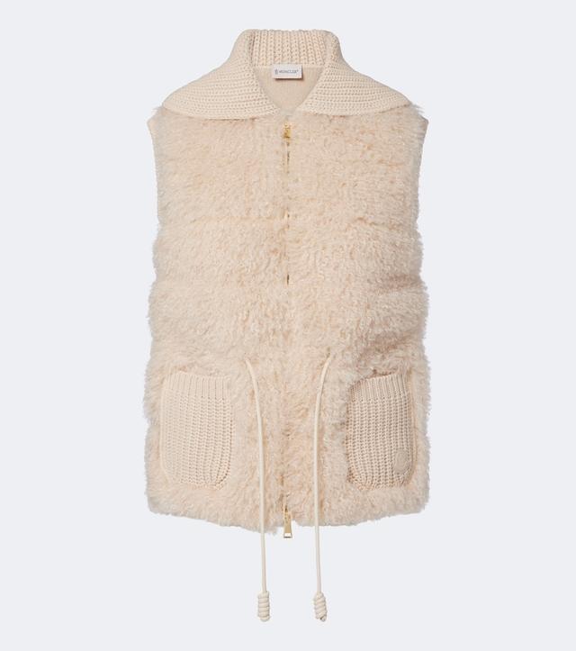 Moncler hearling and cashmere down vest
