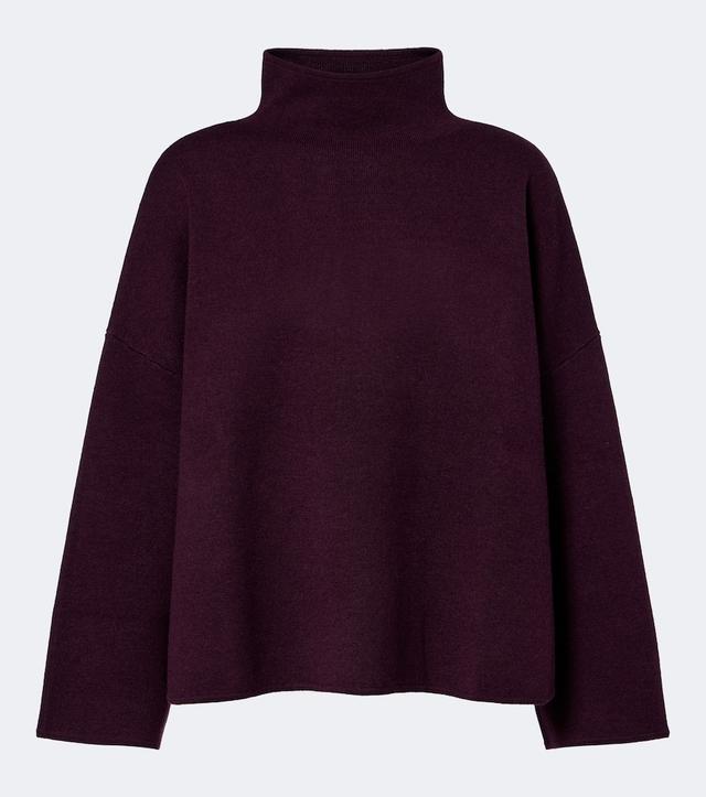 Virgin wool and cashmere high neck sweater