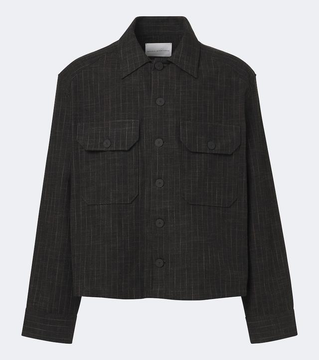 Studio Nicholson Kelver striped cotton and wool-blend jacket