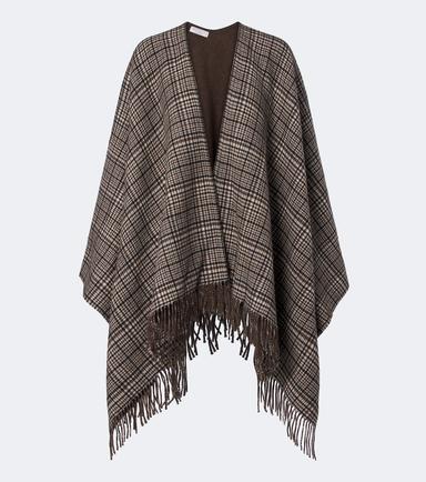 Brunello Cucinelli Checked cashmere poncho | Thumbnail 1