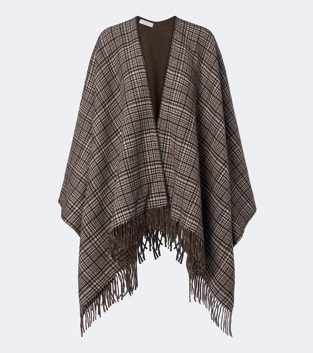 Brunello Cucinelli Checked cashmere poncho
