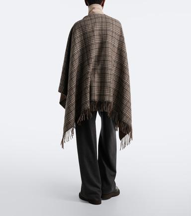 Brunello Cucinelli Checked cashmere poncho | Thumbnail 6