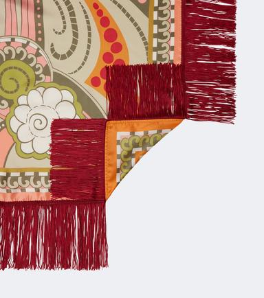 La DoubleJ Fringed printed silk twill scarf | Thumbnail 2