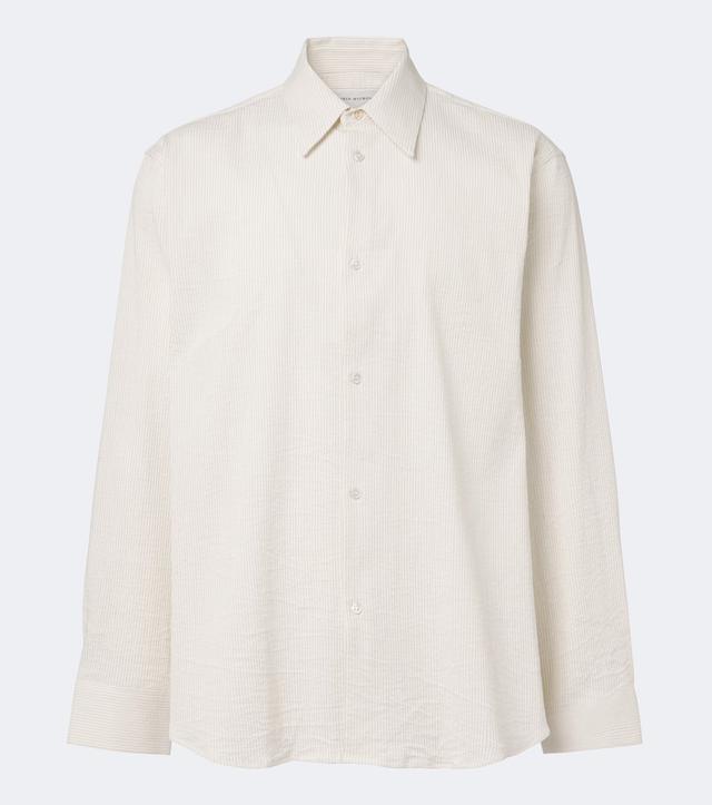Studio Nicholson View striped cotton and linen shirt