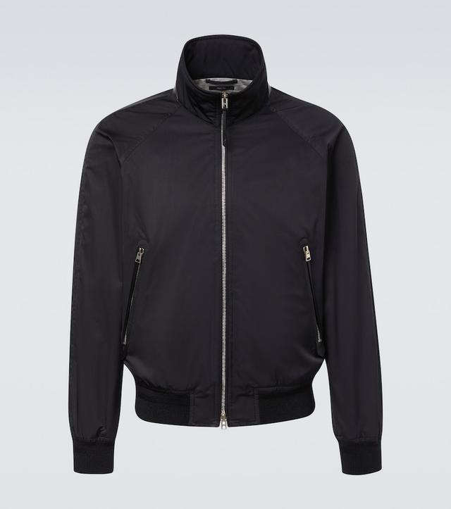 Leather-trimmed jacket
