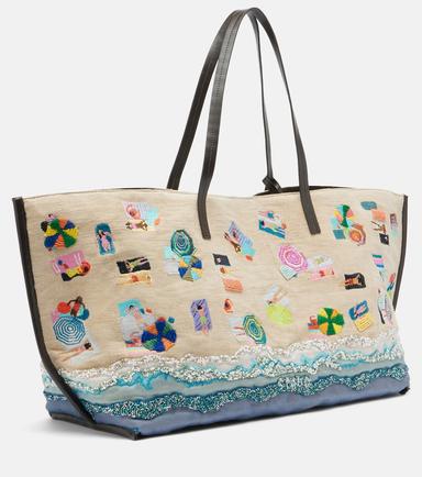 Staud Christos Large beaded canvas tote bag | Thumbnail 3