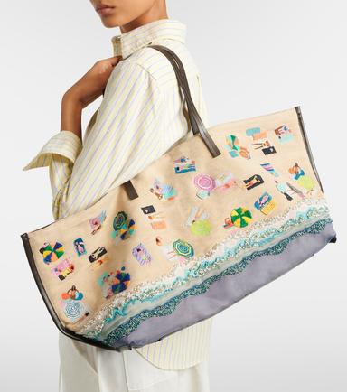 Staud Christos Large beaded canvas tote bag | Thumbnail 4