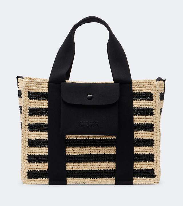 Eres Voyageur Mini raffia top-handle bag