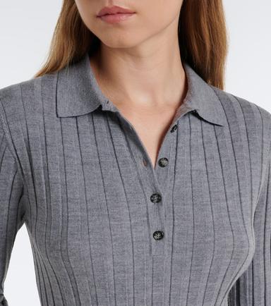 Jardin des Orangers Ribbed-knit virgin wool polo sweater | Thumbnail 2