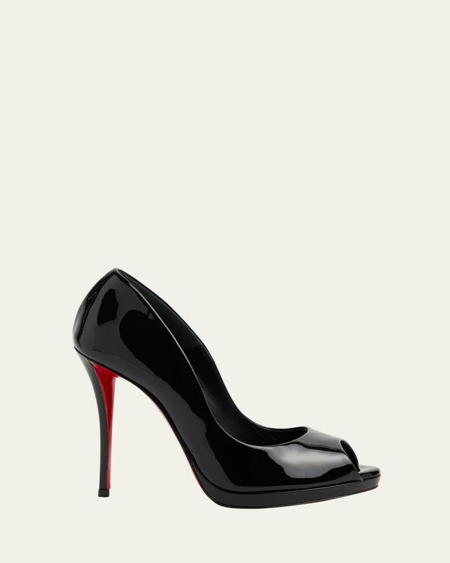 120mm Lady Z Patent Leather Peep-Toe Pumps