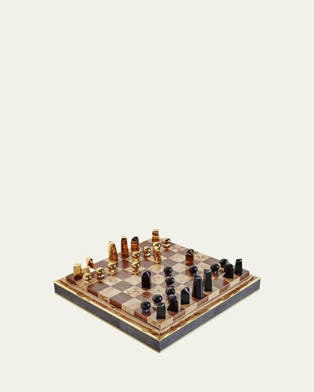 AERIN Faux Shagreen Chess Set