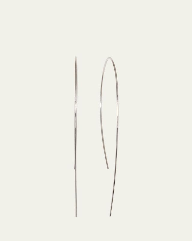 14K White Gold Hooked On Hoop Earrings