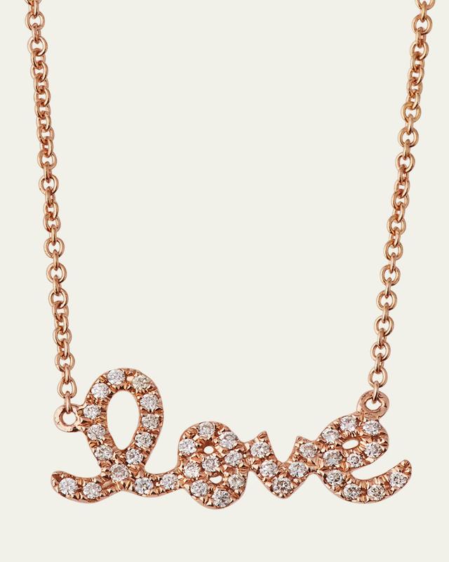 Gold Diamond Love Necklace, Small
