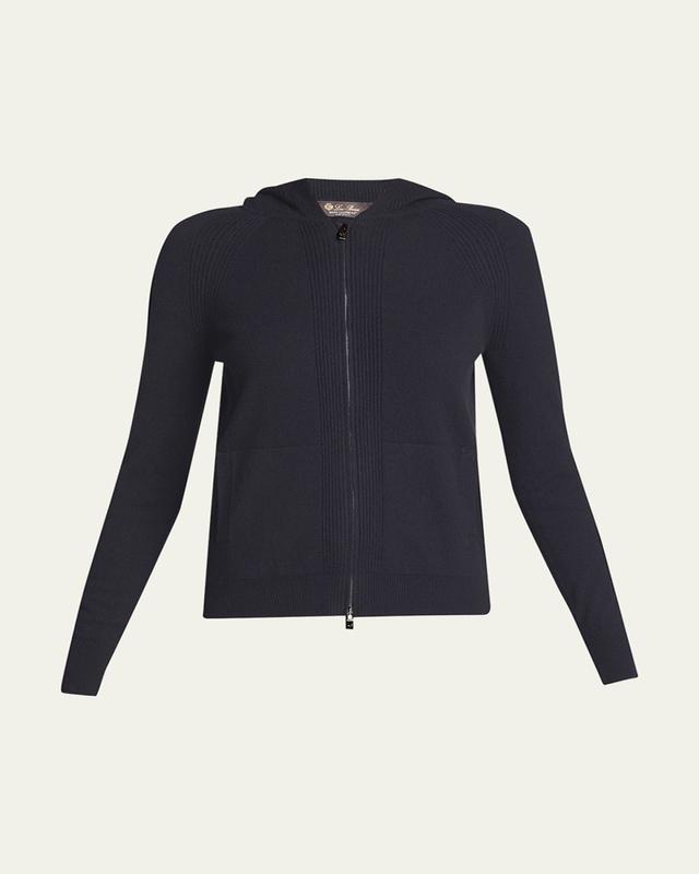 Loro Piana Merano Cashmere Zip-Front Hoodie Sweater