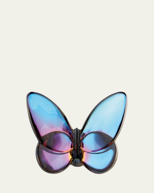 Baccarat 2.5" Lucky Crystal Blue Scarabee Butterfly
