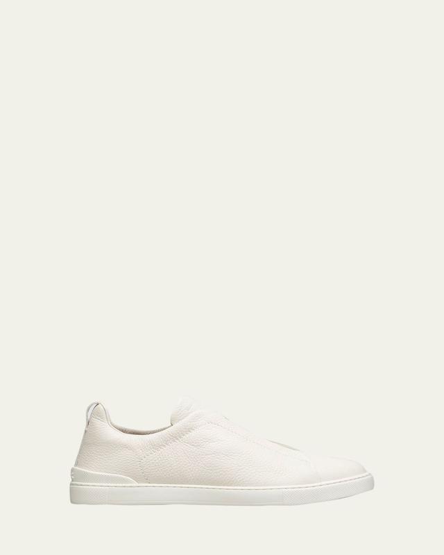 Men's Triple Stitch Deerskin Leather Sneakers
