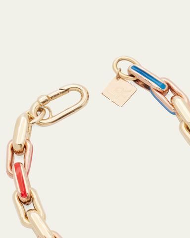 Lauren Rubinski LR3 Small 14k Yellow Gold Bracelet with Rainbow Enamel | Thumbnail 4