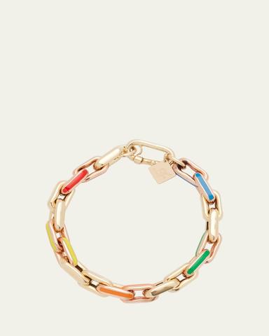 Lauren Rubinski LR3 Small 14k Yellow Gold Bracelet with Rainbow Enamel | Thumbnail 1