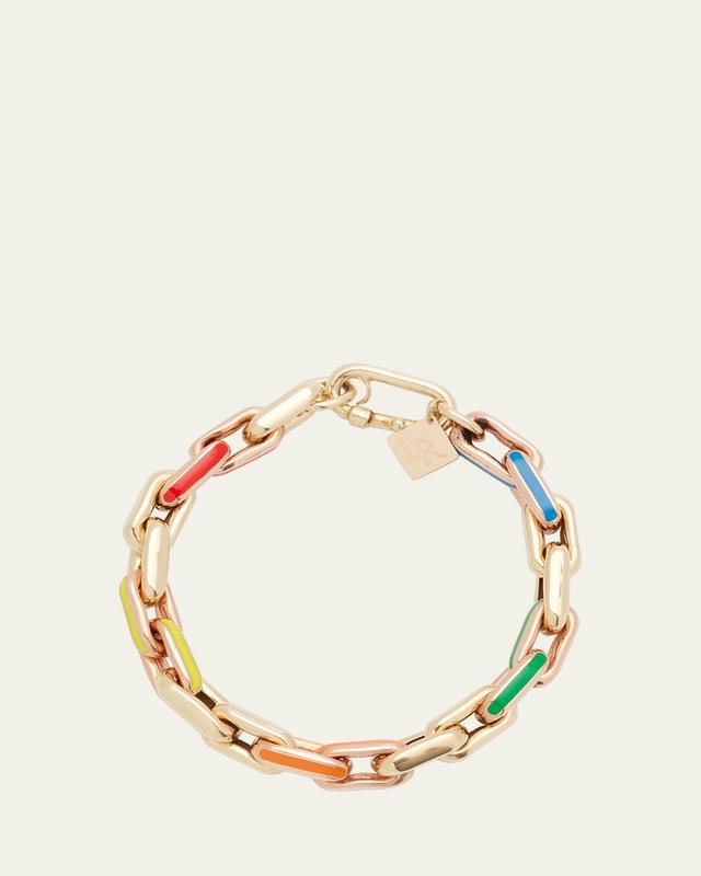 LR3 Small 14k Yellow Gold Bracelet with Rainbow Enamel