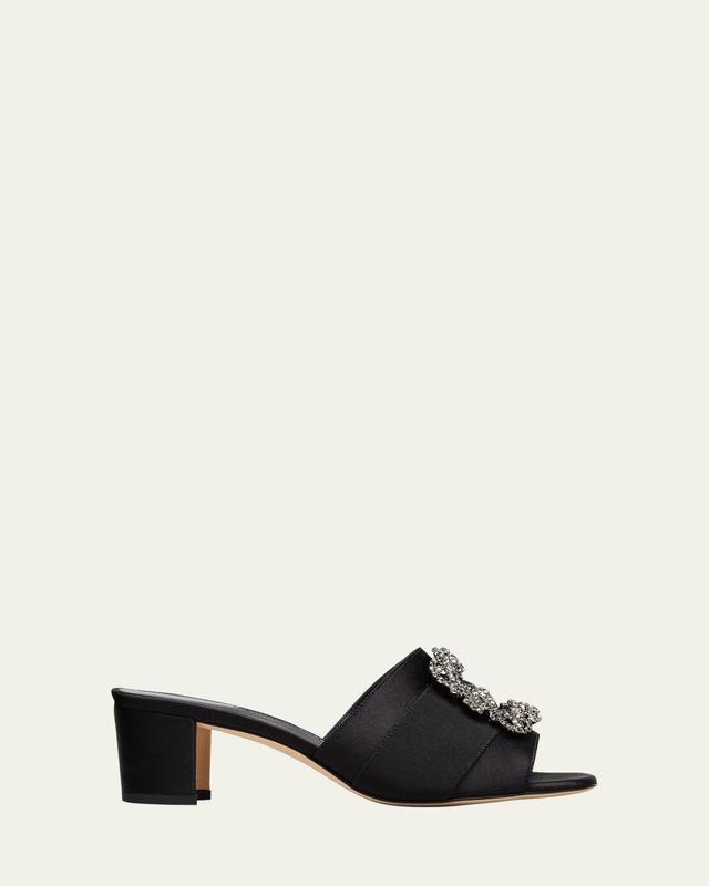 Marta Crystal Buckle Silk Sandals