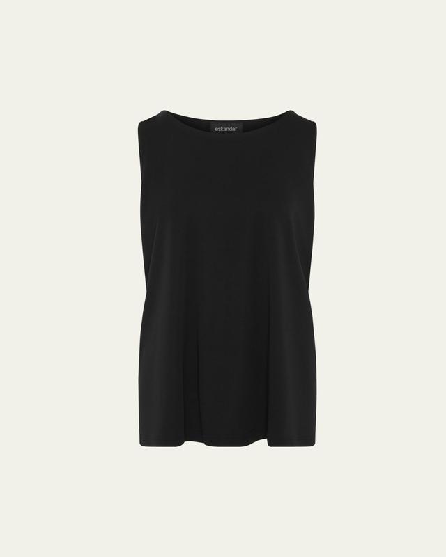 A-Line Round-Neck Long Shell Top