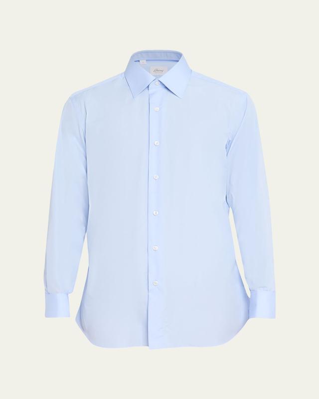Brioni Men's Solid Cotton French-Cuff Sport Shirt