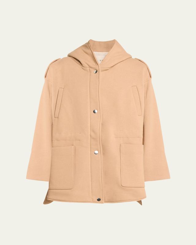 FAZ Ruby Hooded Top Coat with Drawcord Waist