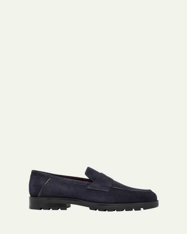 Men's Rock Suede Lug Sole Penny Loafers