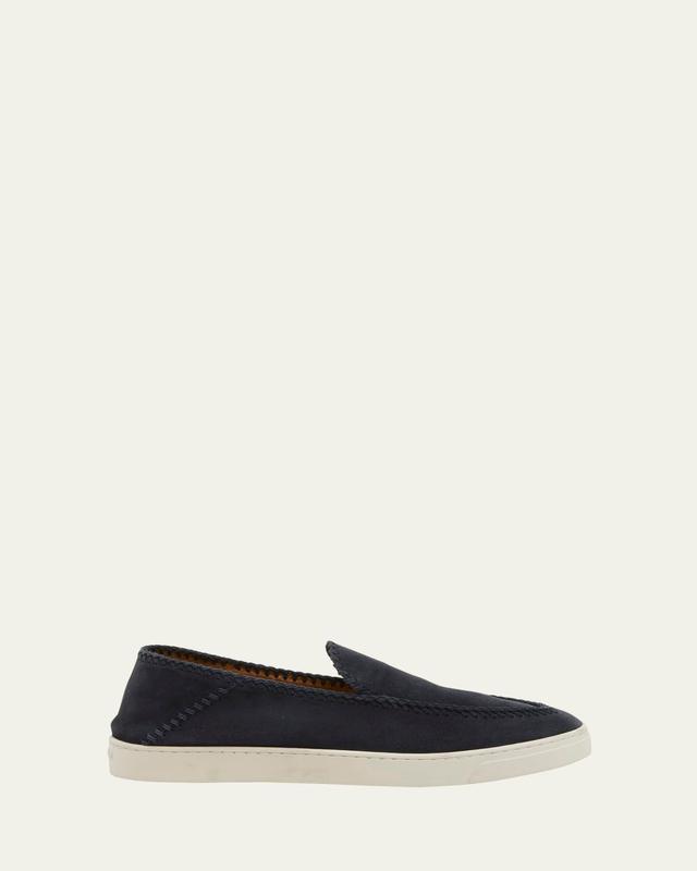Men's Suede Sneaker-Sole Loafers